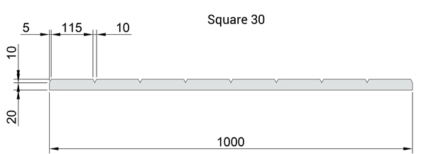 Размер акустического поролона Flexakustik Square-30